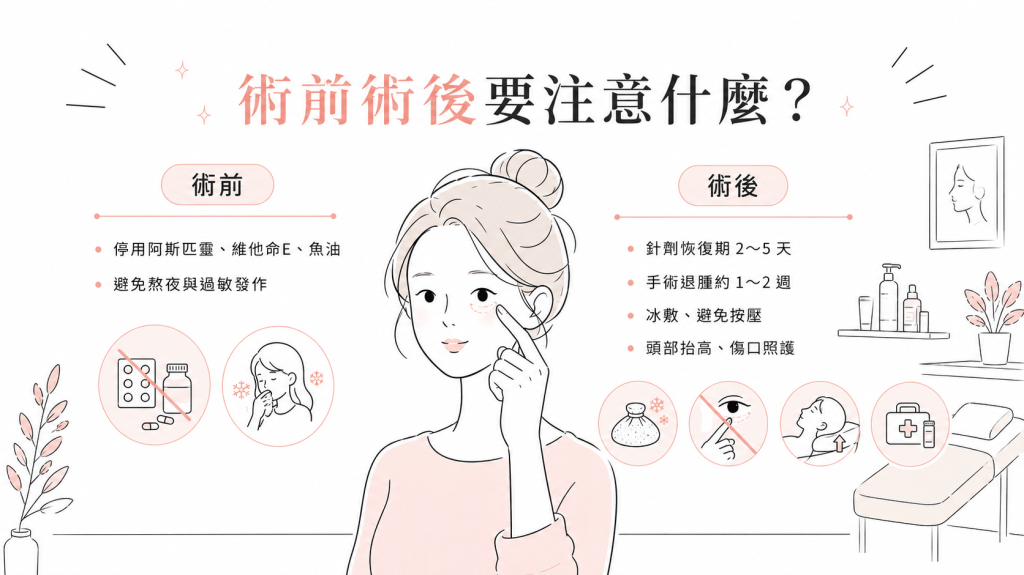 眼袋術前術後該注意什麼？恢復期、冰敷與傷口照護重點